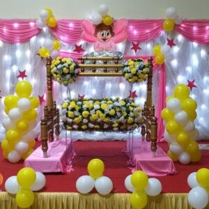 Pastel Theme Naming Ceremony with Floral