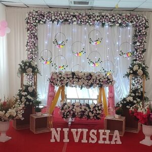 Royal Naming Ceremony Setup with Exotic Flowers