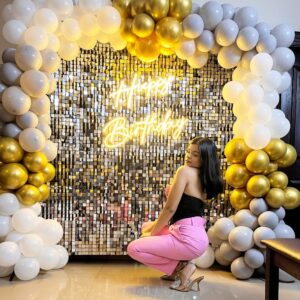 Glam Silver Sequin Birthday Backdrop
