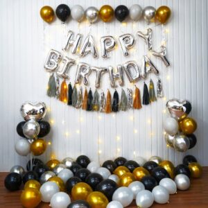 Black and Gray Birthday Balloon Decoration