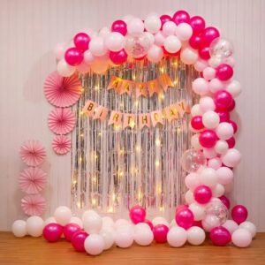 Silver And Pink Birthday Decor