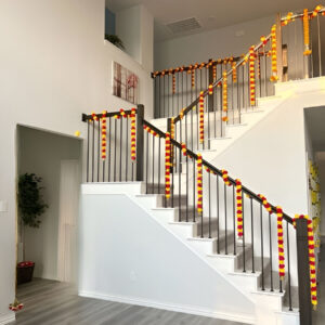 Traditional Railing Decor with Marigold Flower