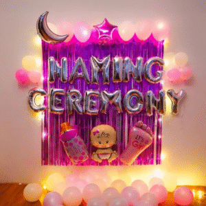 Heavenly Pink Theme Naming Ceremony for Newborn