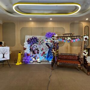 Vrindavan Vibes Krishna Baby Shower Decoration
