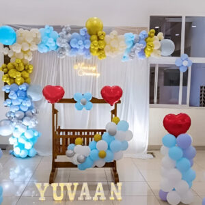 Whimsical Naming Ceremony Setup with Balloons