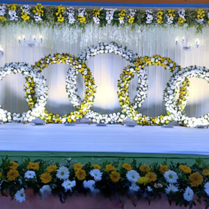 Stage of Blossomed Vows With Flowers