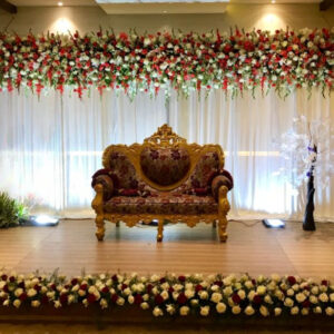 The Royal Wedding Stage Adorned with Vintage Flower Charm